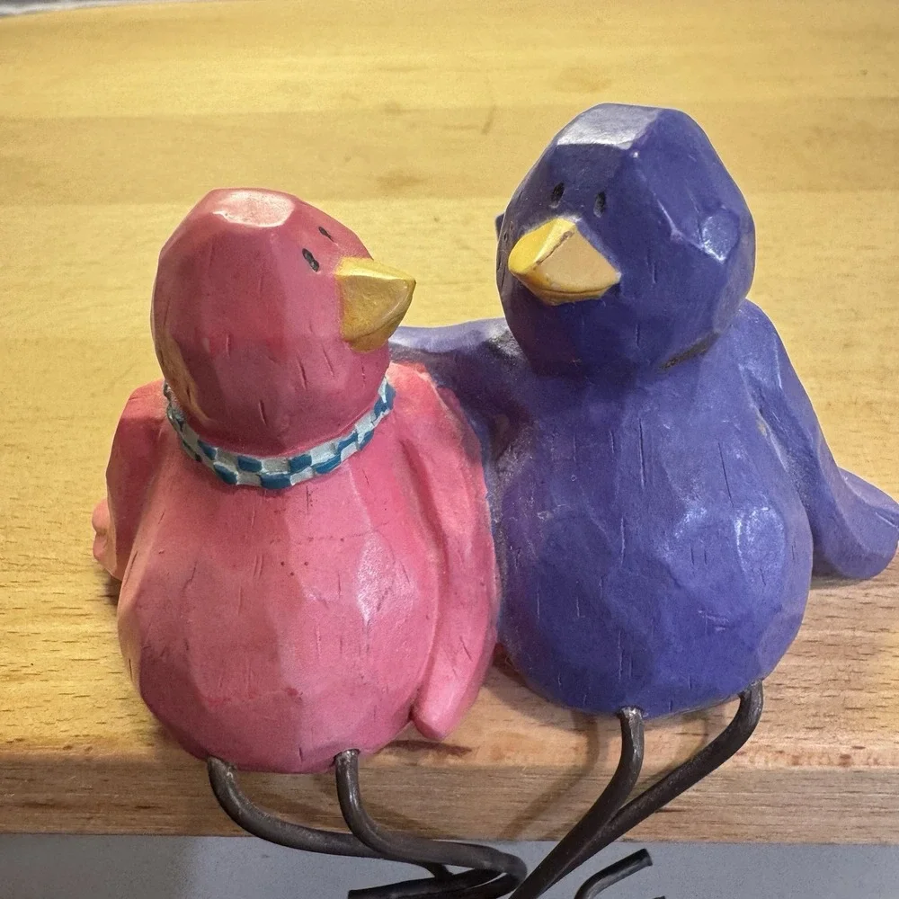 Love Birds‎ Russ Berrie Tweet vintage Shelf Sitter Hook EUC Clean